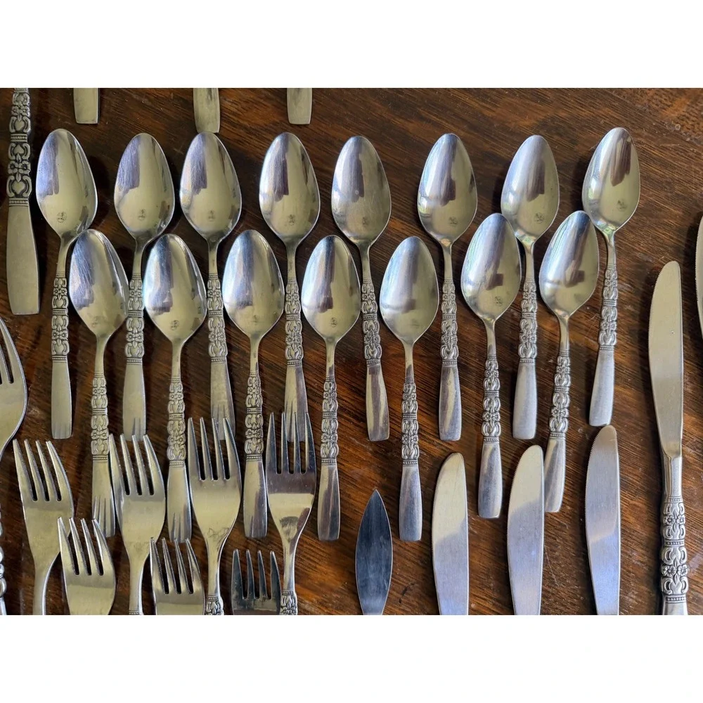 Oneida Northland REBECCA Stainless Lot of 52 Forks Spoons Flatware Vintage